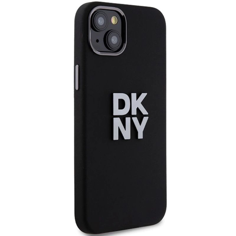 4. DKNY Liquid Silicone Metal Logo iPhone 15/14/13 Hülle - Schwarz