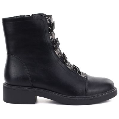 2. Damen-Winterstiefeletten mit Blockabsatz, schwarz, M.Daszyński SA252-16 SA252-1