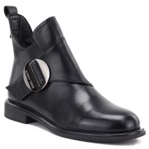 Schwarze Damen-Lederstiefeletten Artiker 59C1200