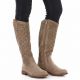 5. Beige Damenstiefel mit Lochmuster, S.Barski HY61-8023