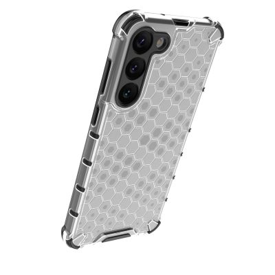 16. Wabenhülle für Samsung Galaxy S23+ gepanzerte Hybridhülle blau