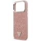 6. Guess Glitzer-Dreieck-Logo MagSafe Hülle für iPhone 17 Pro Max - Pink