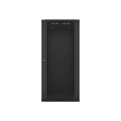 8. Lanberg WF01-6627-10B einteiliger Schrank (27 HE; 1300 mm / 600 mm / 600 mm; Wandmontage; Glas; 19 Zoll; schwarz)