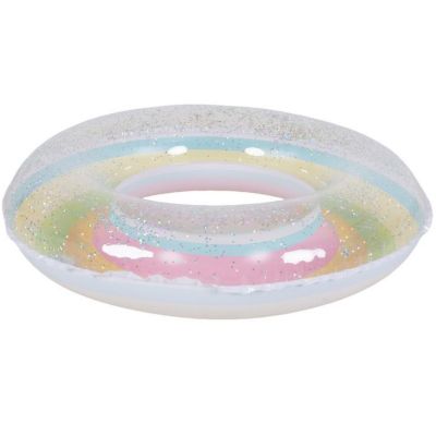 3. Schwimmring 90 cm Regenbogen Glitzer Grün 35644