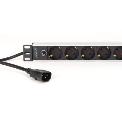 4. Digitus DN-95437 PDU 9-fach Steckdose 1HE Schwarz, Silber