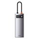 8. HUB Baseus Metal Gleam 6in1 USB-C - USB-C PD 100W 1x HDMI 4K 30Hz 3x USB-A 3.2 1x RJ45 - grau