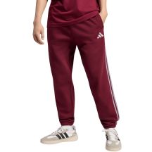 adidas Essentials 3-Streifen Fleecehose für Herren, schmal zulaufende Bündchen, burgunderrot, KY4134