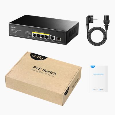 3. Cudy GS1005PTS1 Gigabit-Ethernet (10/100/1000) Netzwerkanschlüsse mit PoE-Unterstützung, Schwarz