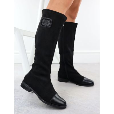 5. Schwarze Damen-Wildlederstiefel M.Daszyński MR2251-19