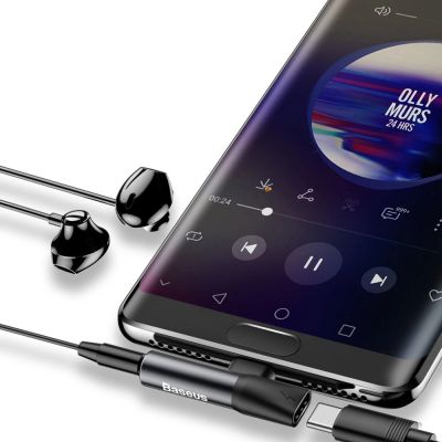 8. Baseus Audio Converter L41 Adapter von USB-C auf USB-C-Anschluss + 3,5-mm-Kopfhöreranschluss schwarz (CATL41-01)