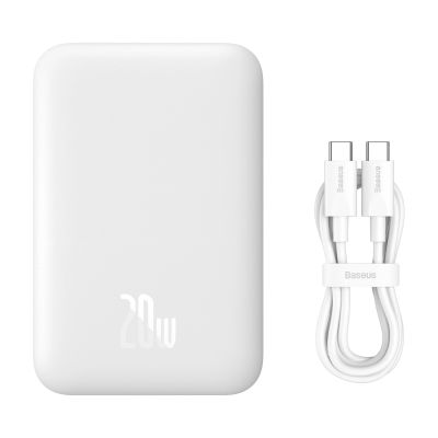 7. Baseus Airpow 6000mAh 20W Powerbank mit Baseus Simple USB-C-Kabel (20V/3A) 30cm – Weiß