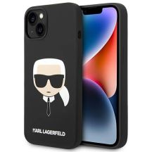 Karl Lagerfeld Silikon Karl's Head MagSafe Hülle für iPhone 14 Plus – Schwarz