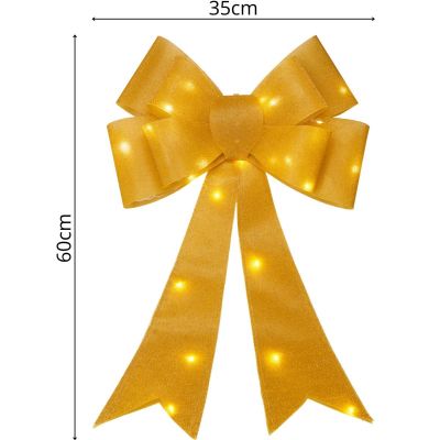 11. Dekorative Schleife 60 cm Gold 25 LED