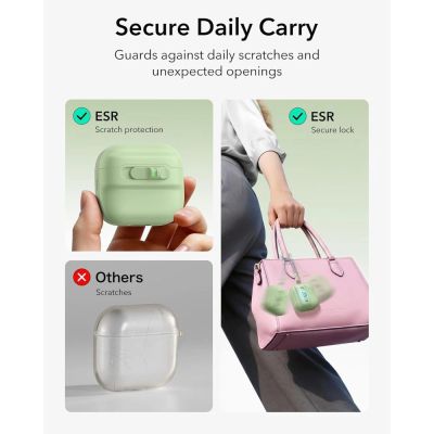 3. Hülle ESR Pulse HaloLock MagSafe für Apple AirPods 4 / 5 - hellgrün