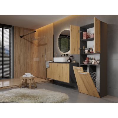 5. Badezimmer-Säule NEL ANT/ART 2 Körbe kurze Türset