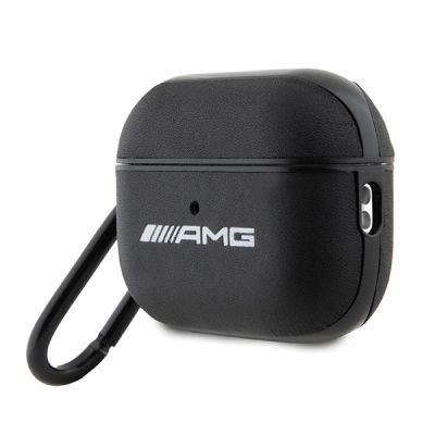 3. AMG AMAP2SLWK AirPods Pro 2 (2022/2023) Hülle schwarz/schwarzes Leder, weißes Logo