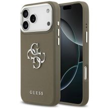 Guess Grained Big 4G Classic Logo Hülle für iPhone 17 Pro Max - Braun