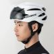 4. Rockbros Fahrradhelm mit Visier, abnehmbarer UV-Schutzbrille, Unisex – Braun