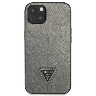 3. Guess GUHCP14MPSATLG iPhone 14 Plus 6,7 "Silber / Silber Hardcase SaffianoTriangle Logo