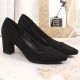 15. Sergio Leone W SK403A schwarze Wildlederpumps mit Blockabsatz