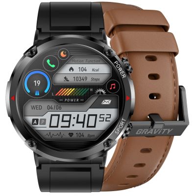 Gravity GT21-4 Smartwatch + Schwarzes Silikonarmband
