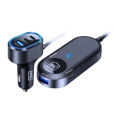 4. 3mk Doppel-Autoladegerät 135W PD QC PPS USB-C USB-A - Schwarz