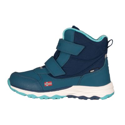 2. Trollkids Kinder Hafjell Winterstiefel wasserdichte Schneestiefel mit Klettverschluss blau (264-102)