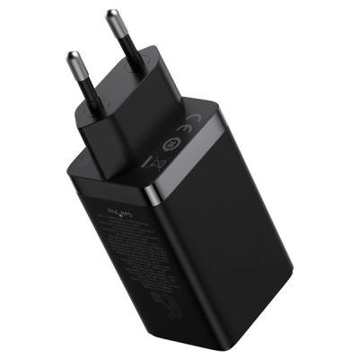 3. GaN 2xUSB C 1xUSB 65W Schnellladegerät Baseus GaN5 Pro + USB C - USB C 100W Kabel - Schwarz