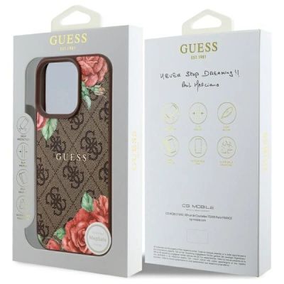 8. Guess GUHMP16XP4ROPEMCW iPhone 16 Pro Max 6,9" braun/braunes Hardcase 4G Flowers Print MagSafe