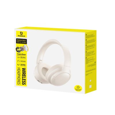4. Baseus Bass BH1 Lite Kabelloser On-Ear-Kopfhörer mit Bluetooth 6.0 – Weiß