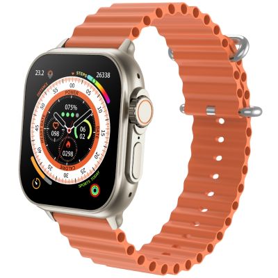 Herren-Smartwatch RUBICON RNCF17 Titan/Orange SMARUB269