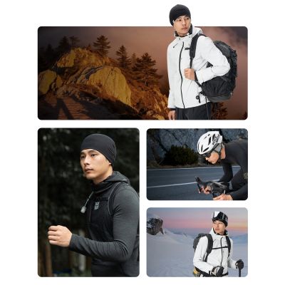 6. Rockbros YDM002 Mütze aus Tencel + Wolle, Einheitsgröße, Schwarz