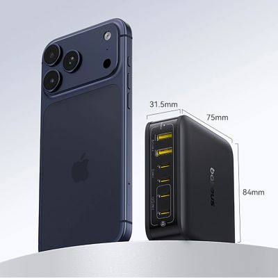8. Baseus EnerFill FH21 120W Ladestation 4xUSB-C + 2xUSB-A - Schwarz