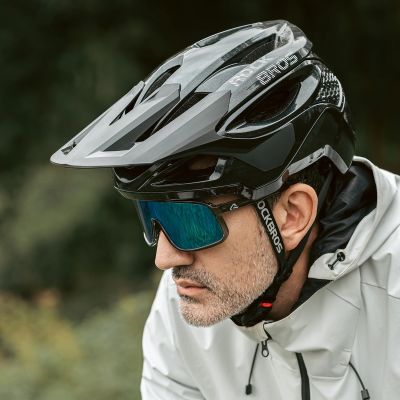 15. Rockbros LK-99 Mountainbike-Helm mit verstellbarem Visier und Magnetverschluss, Größe 58–62 cm – Schwarz
