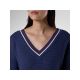 5. ROSSIGNOL Damenpullover mit V-Ausschnitt, Strick, Marineblau