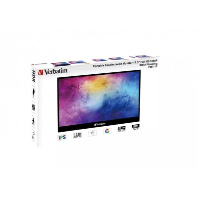 9. Verbatim 49593 Computermonitor 43,9 cm (17,3") 1920 x 1080 Pixel Full HD LCD-Touchscreen Schwarz