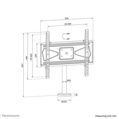 14. Neomounts DS42-430BL14 TV-Wandhalterung 139,7 cm (55") Schwarz