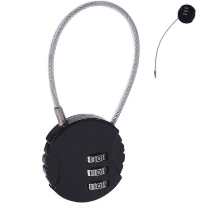 4. PROWORLD KOMBINATIONS-VORHÄNGERSCHLOSS FÜR KOFFER UND TASCHE MIT KABEL