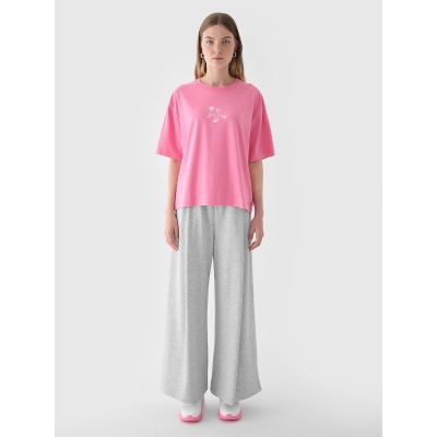 5. Übergroßes bedrucktes Damen-T-Shirt 4F 4FRAW24TTSHF2582-54S