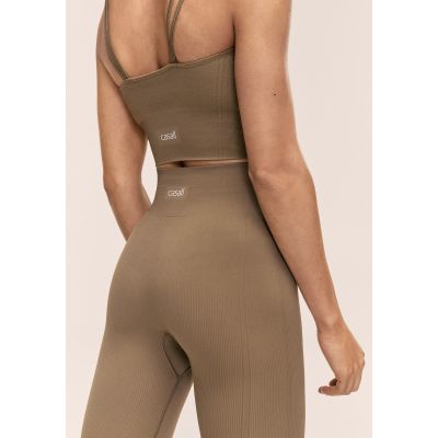 2. CASALL Damen Nahtlose Rippstrickhose mit Schlitz Grün