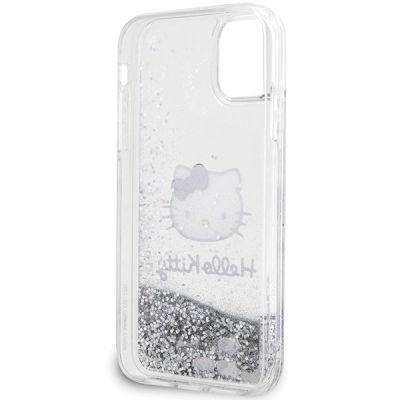 7. Hello Kitty Liquid Glitter Charms Kitty Head Hülle für iPhone 11 / Xr – Silber
