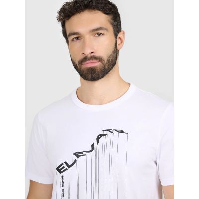 4. Herren-T-Shirt mit Aufdruck, regulär, Größe 4F 4FRAW25TTSHM3845-10S