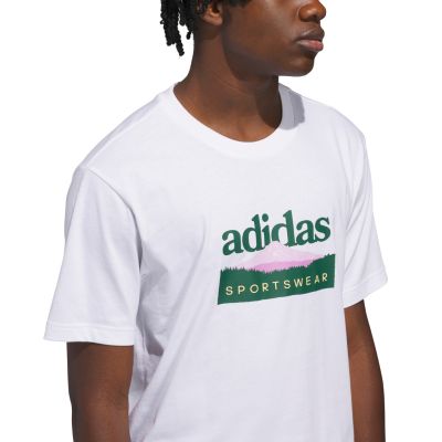 4. adidas Sportsman Mountain Graphic Herren-T-Shirt Weiß KC9254