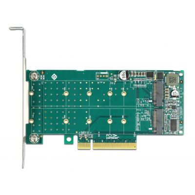 3. Delock PCI Express x8 Karte 2 x interne NVMe M.2 Key M - Bifurkation - Speicherkontroller - M.2 NVMe Karte - PCIe 4.0 x8