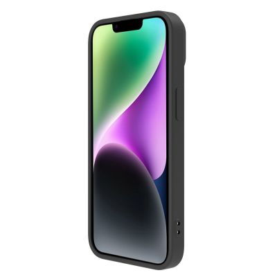 4. Nillkin CamShield Magnetische Silikonhülle iPhone 14 Plus Magnetische MagSafe-Abdeckung mit Kameraschutz Schwarz