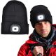 SCHWARZE MÜTZE MIT 4-LED-STIRNLAMPE 120 LM, 3 LEUCHTMODI, FÜR TOURISMUS