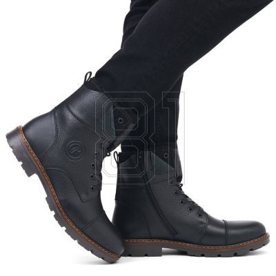 12. Rieker M RKR296A Wollgefütterte Lederstiefelette, schwarz