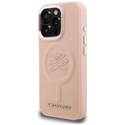 2. Karl Lagerfeld MagSafe Hülle mit Initialen und Metalllogo für iPhone 16 Pro Max – Pink