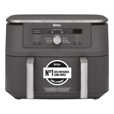 8. Ninja DZ400EU Doppelfritteuse 9,5 l, autonom, 2470 W, Heißluftfritteuse, Grau