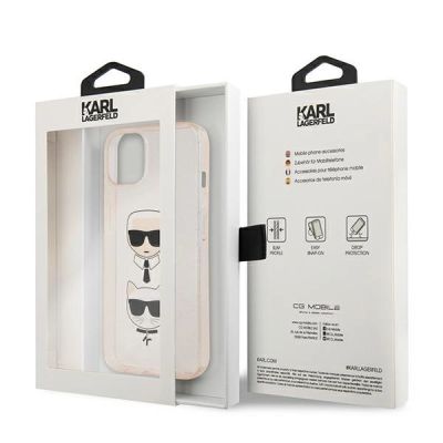 8. Karl Lagerfeld Glitzer Karl's & Choupette Head Case für iPhone 13 mini - Gold